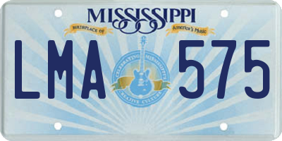 MS license plate LMA575