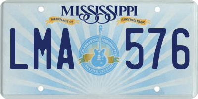 MS license plate LMA576