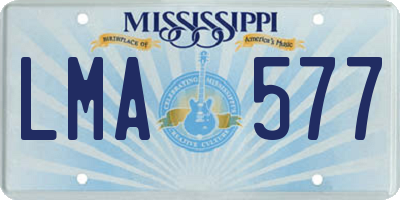 MS license plate LMA577