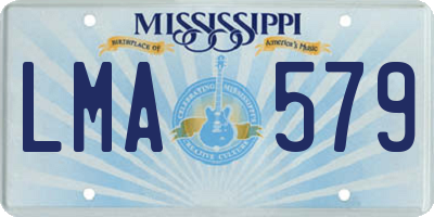 MS license plate LMA579