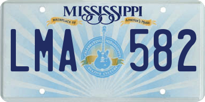 MS license plate LMA582