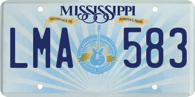 MS license plate LMA583