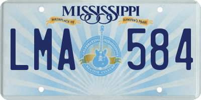 MS license plate LMA584