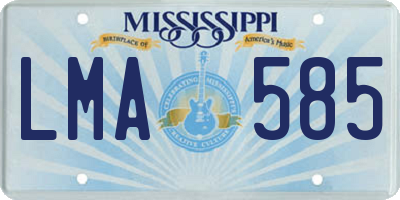 MS license plate LMA585
