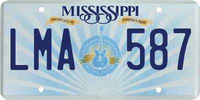 MS license plate LMA587