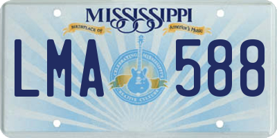 MS license plate LMA588