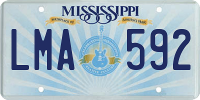 MS license plate LMA592