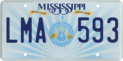 MS license plate LMA593