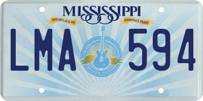 MS license plate LMA594
