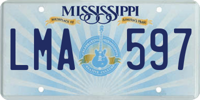 MS license plate LMA597