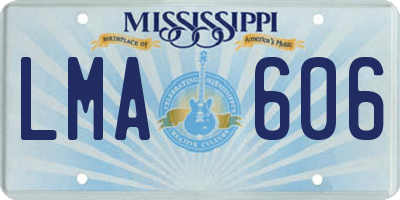 MS license plate LMA606