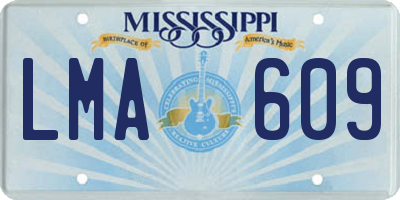 MS license plate LMA609