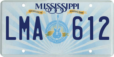 MS license plate LMA612