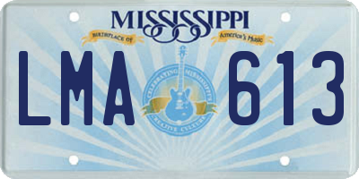 MS license plate LMA613