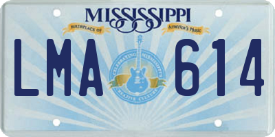 MS license plate LMA614