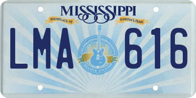 MS license plate LMA616