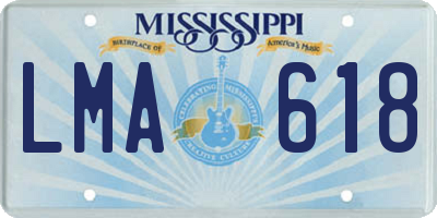MS license plate LMA618