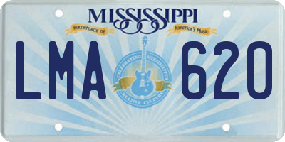 MS license plate LMA620