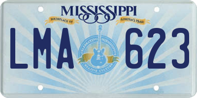 MS license plate LMA623