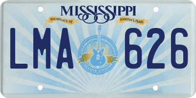 MS license plate LMA626