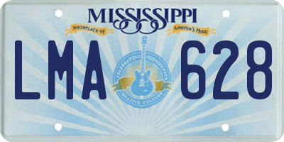 MS license plate LMA628