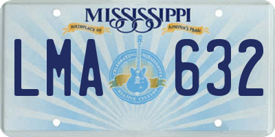 MS license plate LMA632