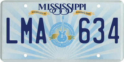 MS license plate LMA634