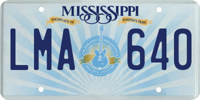 MS license plate LMA640
