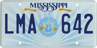 MS license plate LMA642