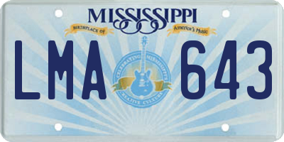 MS license plate LMA643