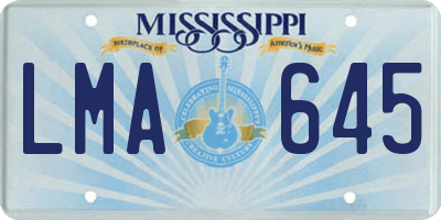MS license plate LMA645