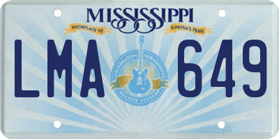 MS license plate LMA649