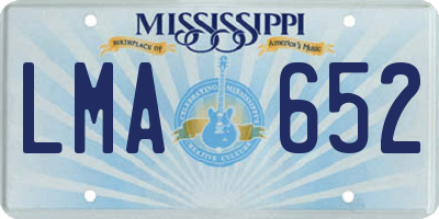 MS license plate LMA652