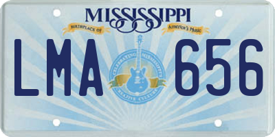 MS license plate LMA656