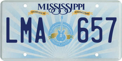 MS license plate LMA657