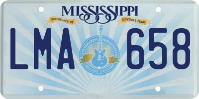 MS license plate LMA658