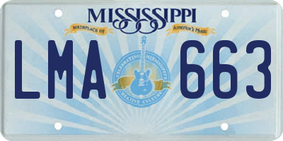 MS license plate LMA663