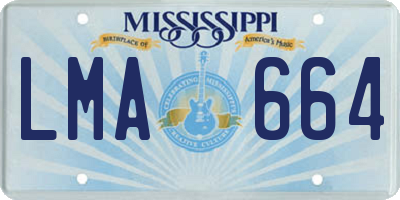 MS license plate LMA664