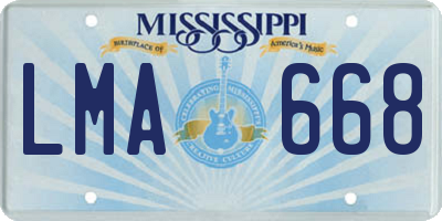 MS license plate LMA668