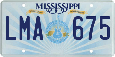 MS license plate LMA675