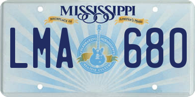 MS license plate LMA680
