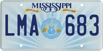 MS license plate LMA683