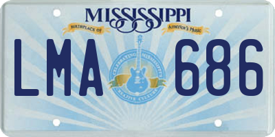 MS license plate LMA686