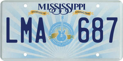 MS license plate LMA687