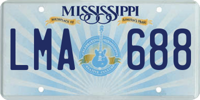 MS license plate LMA688