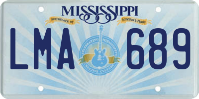 MS license plate LMA689