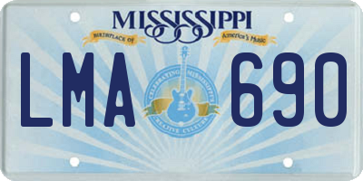 MS license plate LMA690