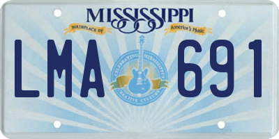 MS license plate LMA691