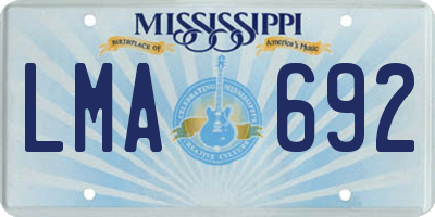 MS license plate LMA692