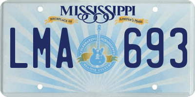 MS license plate LMA693